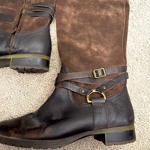 Ralph Lauren brown leather and suede boots